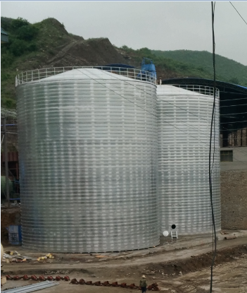 长岭粮食钢板仓的安装全过程不用热焊接